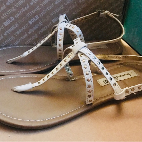 American Eagle Outfitters Shoes - A&E sandals w/ white straps & gold studs